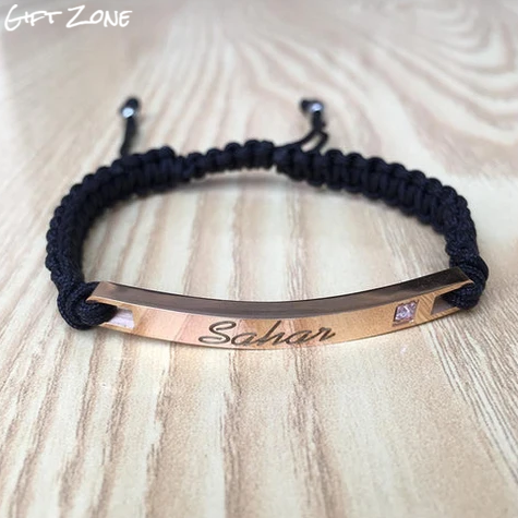 Name Engraved Dori Bracelet Unisex | Adjustable Band