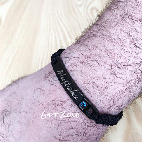 Name Engraved Dori Bracelet Unisex | Adjustable Band